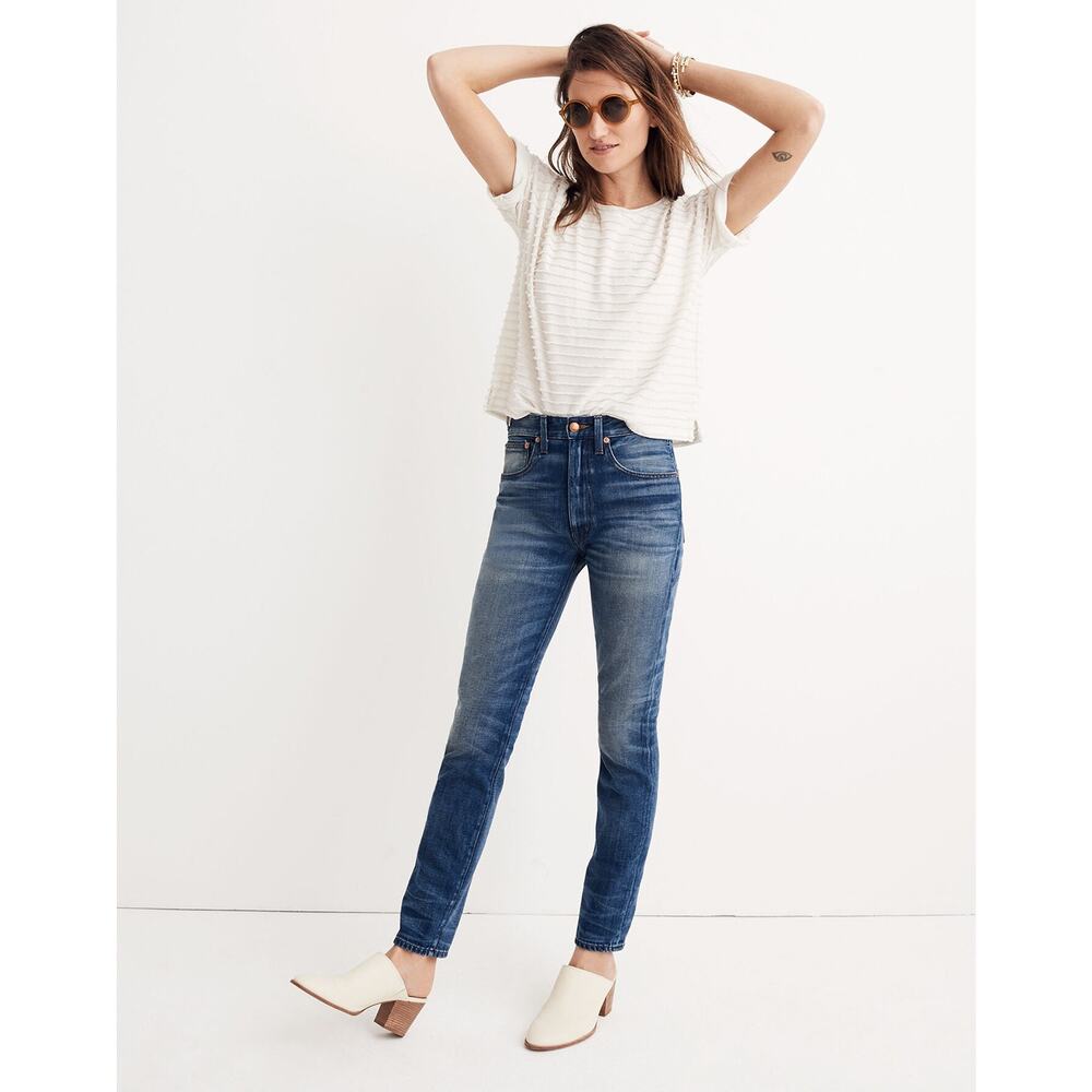 Rivet and Thread Jeans Blue Medium Wash Rigid Skinny High Rise Denim Size 29